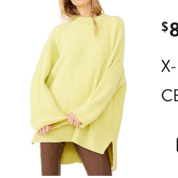 Free People Sweaters - Free People Celery Green Peaches Tunic Sweater